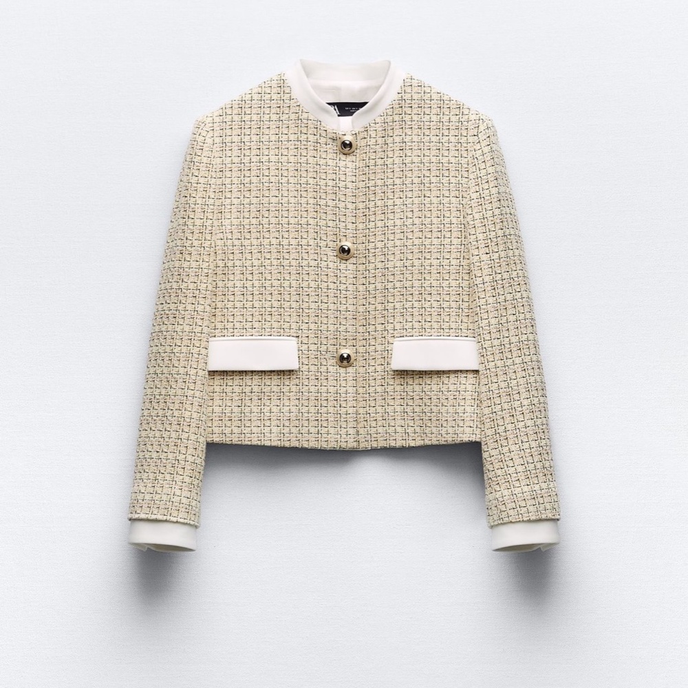 Zara Textured Short Blazer, Large